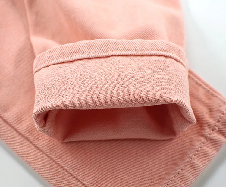 High Waist Straight Denim Pants Women Fashion Pink Orange BF Style Denim Trousers Women Ankle-length Big Hole Jeans Femme ariat jeans
