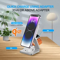 Qi2/Qi1 3 in 1 15W Magnetic Wireless Charger for Iphone 17 16 15 Fast Charging Folding for Apple Watch Airpods Wireless Charger 6
