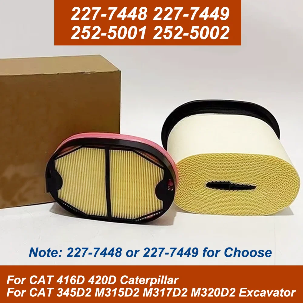 For CAT Caterpillar 416D Air Filter 2277448 2277449 227-7448 227-7449 ...