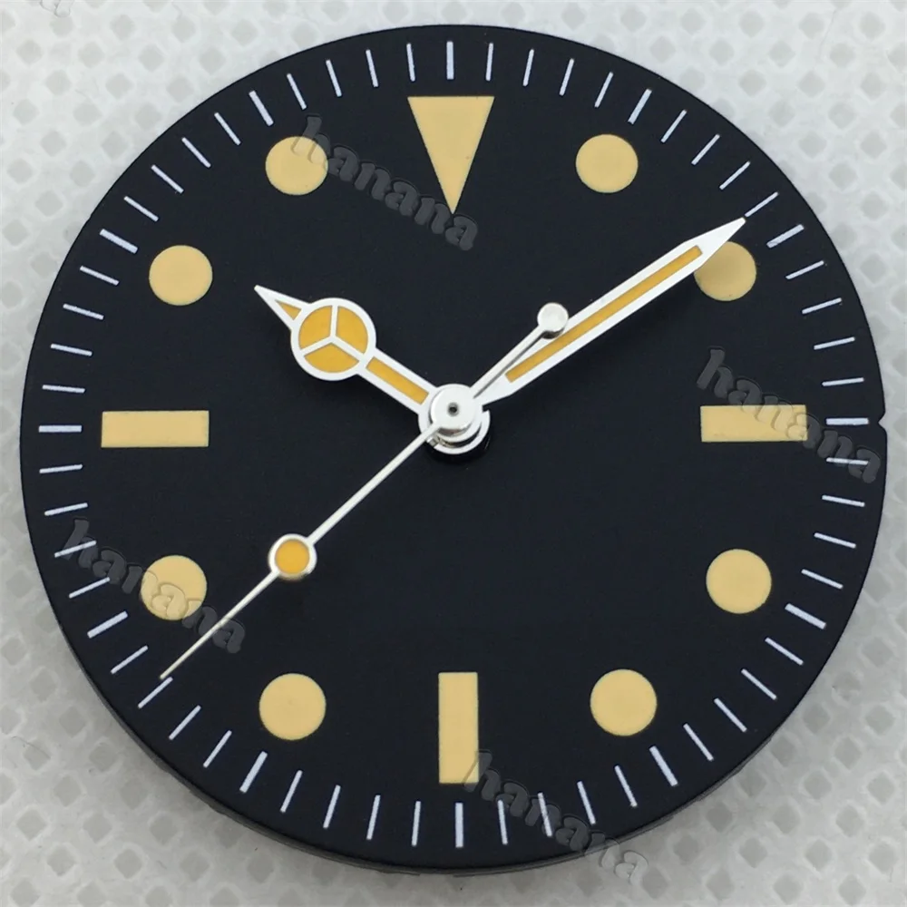 Retro Matte Dial - 29mm Green Luminous Hands for High-Quality Watch Modification