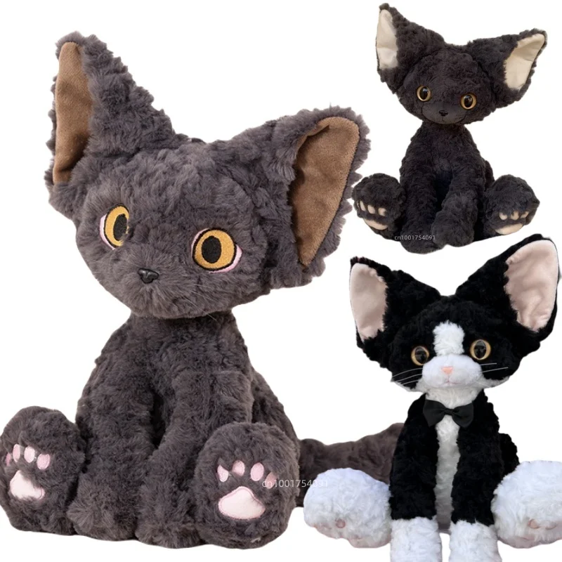 ドイツのデボンレックスぬいぐるみぬいぐるみかわいい黒猫黒白