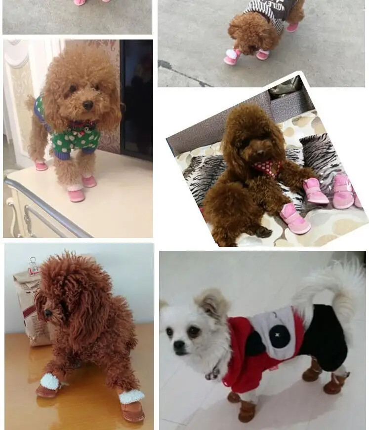 Title 3, S-XXL Winter Warm Shoes for Dogs 4Pcs/Set Cute ...