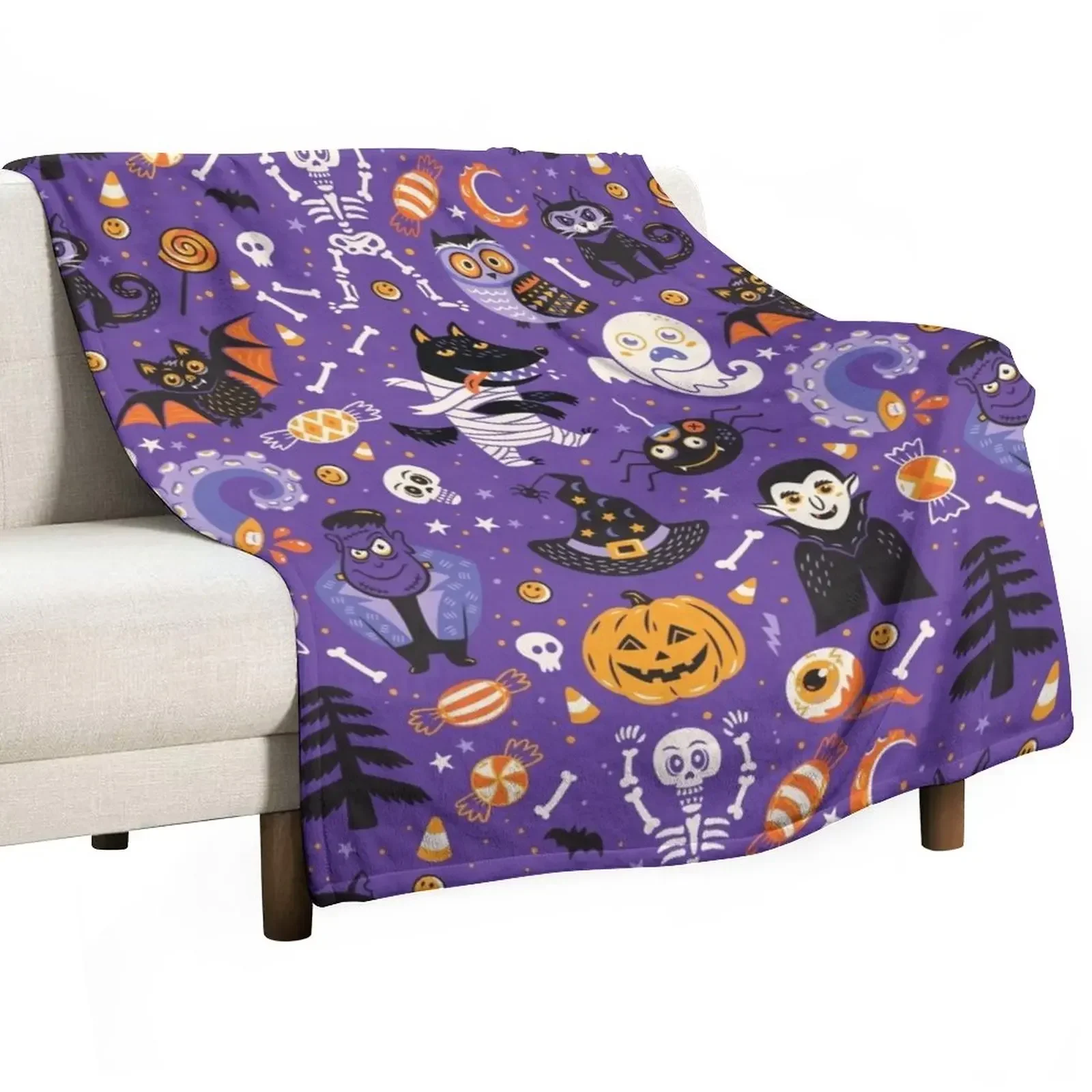 

Happy Halloween Throw Blanket Quilt Softest Blankets