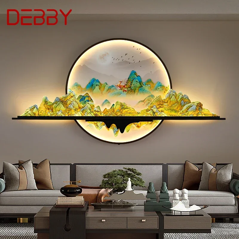 

DEBBY Modern Picture Wall Light LED Chinese Creative Landscape Mural Lamp For Home Living Room Study Bedroom Decor Painting