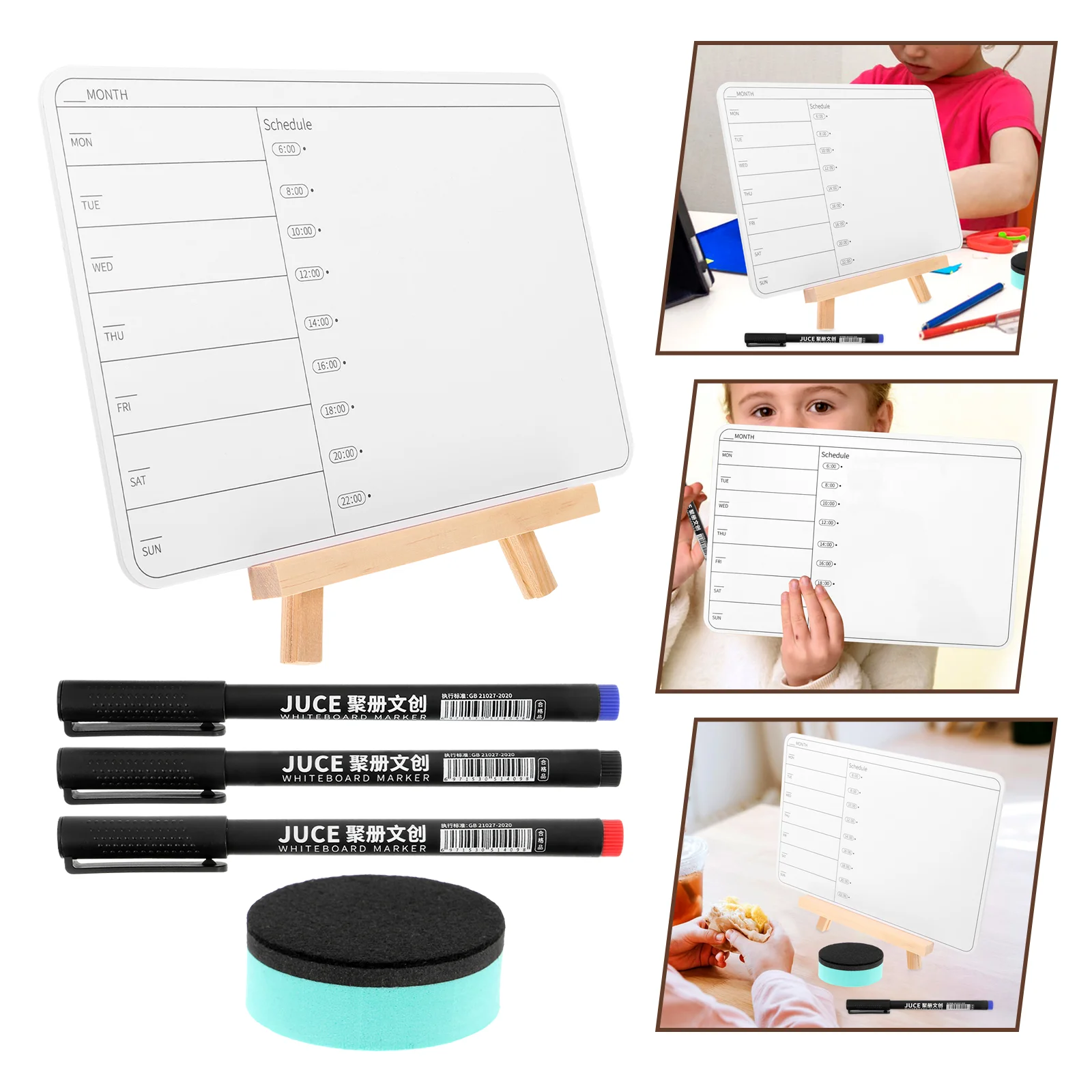 

1 Set of Dry Erase White Board Tabletop Small Whiteboard Double Sided Memo Board Erasable Board