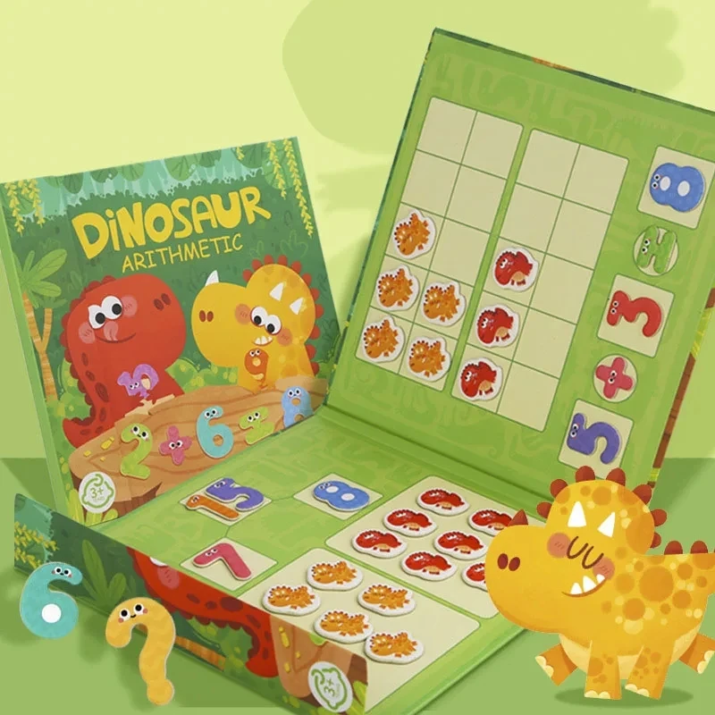 Children's Wooden Dinosaur Arithmetic Book Math Addition Subtraction Decomposition Math Toys Educational Toys Montessori Games