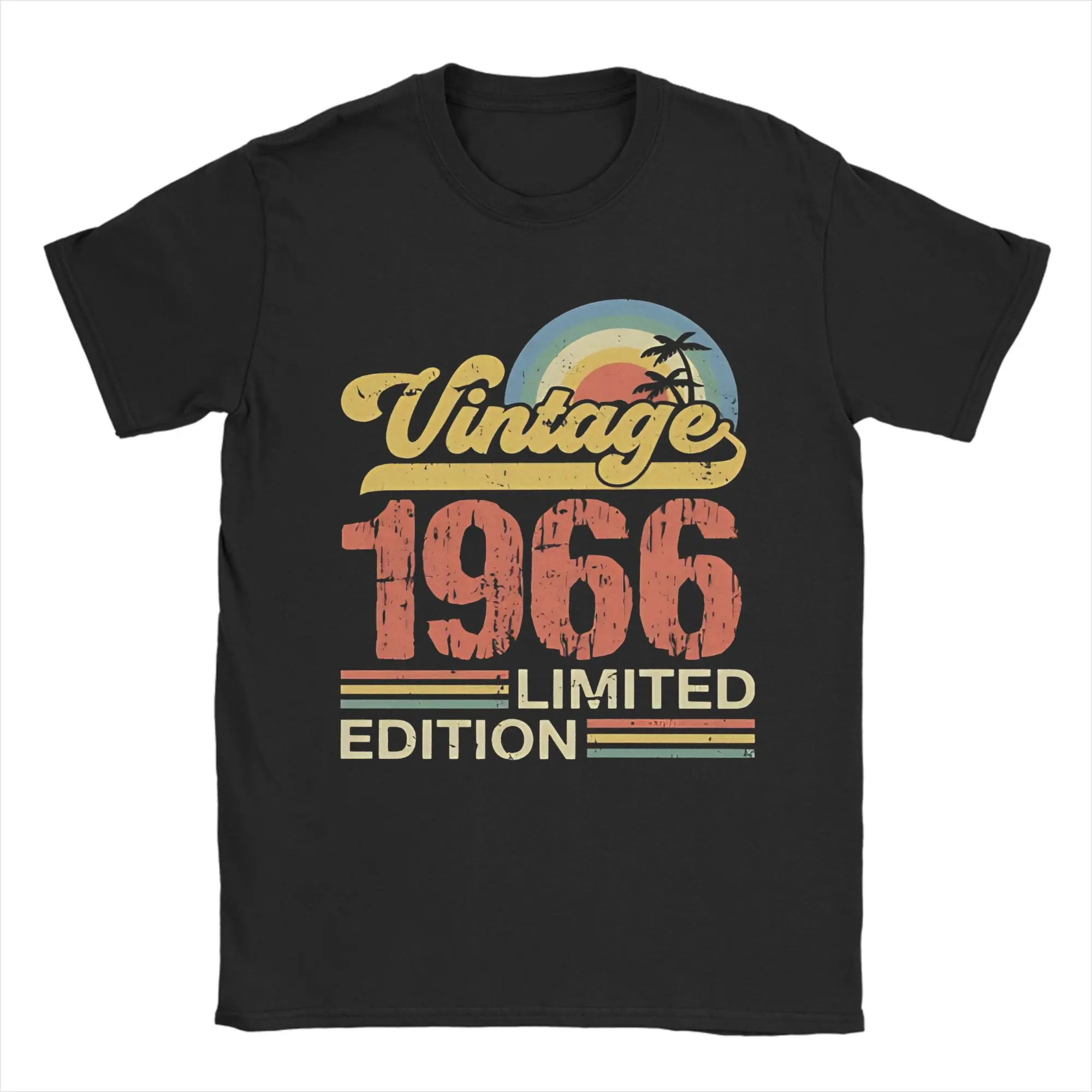 Männer Frauen Vintage 1966 Limited Edition 60. Geburtstag T-Shirt 100 % Baumwolle Print T-Shirt Kleidung Outfits