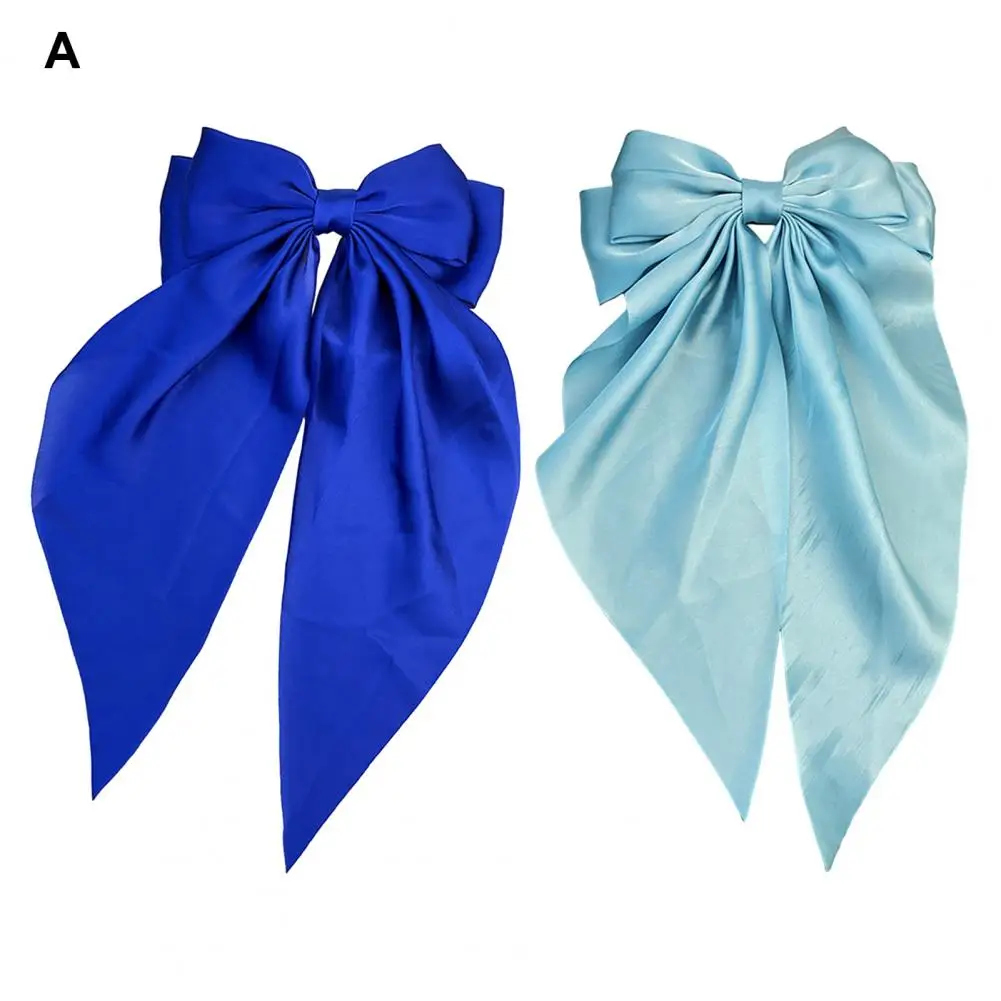 

Thanksgiving Hairpin Women's Satin Bow Hair Clip Set with Metal Clips Oversized Ribbon Hair Bows for Women Long Tail Hair