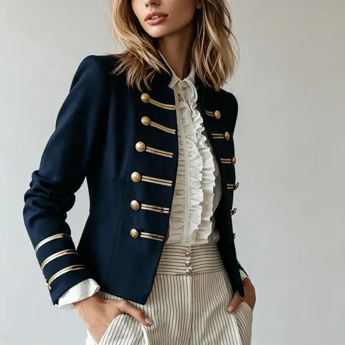 Commuter Long Sleeve Jacket Coat European American Fashion Elegant Double Breasted Coat Outerwear For Women Spring Falll Tops - Image 6
