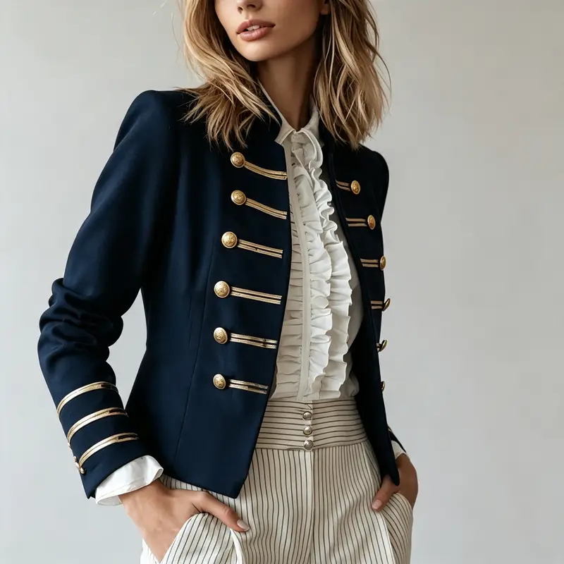 Commuter Long Sleeve Jacket Coat European American Fashion Elegant Double Breasted Coat Outerwear For Women Spring Falll Tops - Image 6