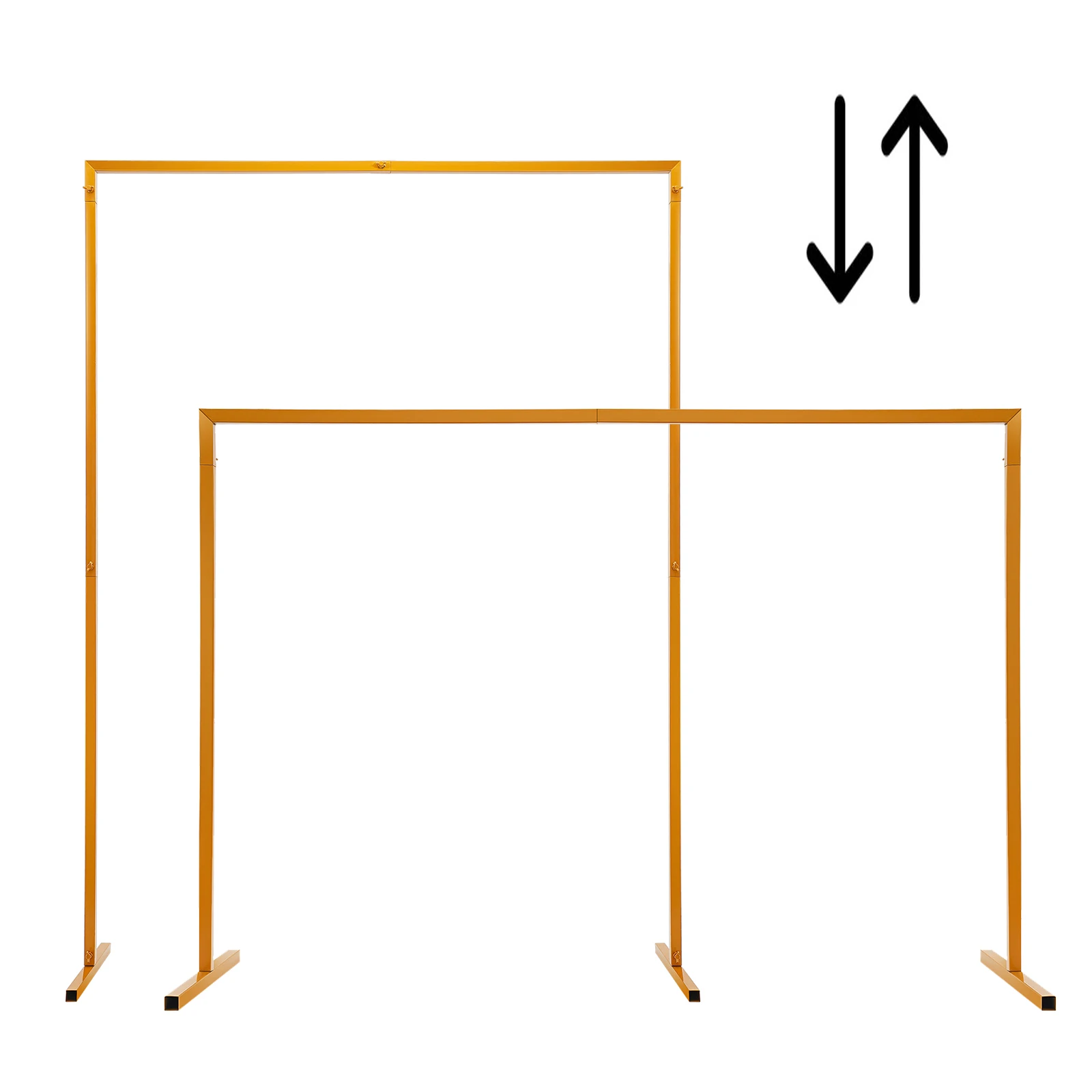 Wedding Arch Backdrop Stand 1.5m/4.9ft, Height Adjustbable Square Rectangular Metal Frame for Ceremony Birthday Flowers Gold