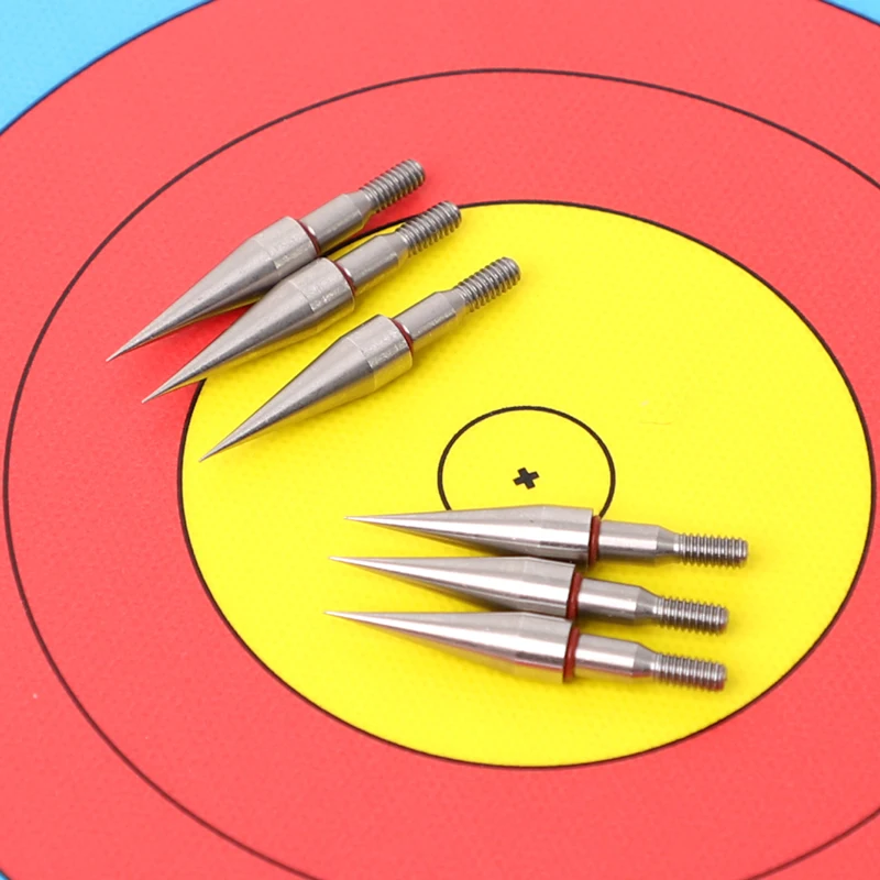 Stainless Steel Screw Thread Arrow Head 6/12/24pc 100 Grains Target Field Tips Arrow Point for OD7.4mm Shaft Accessories archery arrowhead
