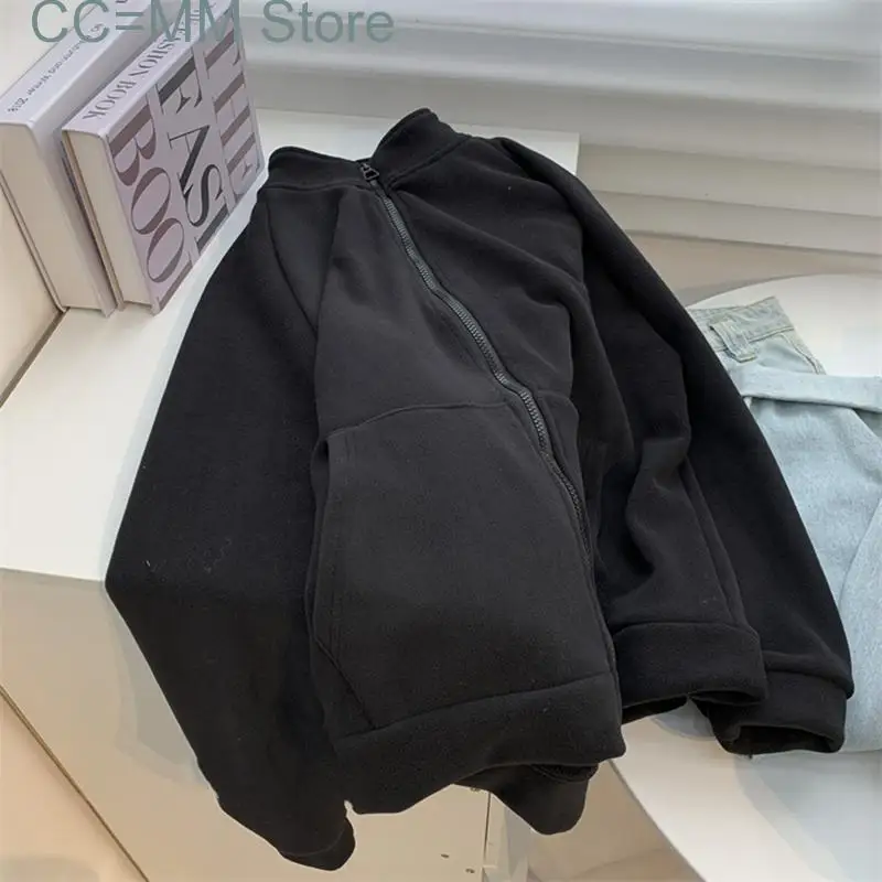 New Fleece Jackets for Women Fall Winter Fashion Oversized Coats Office Ladies Zipper Chic Casual Outerwear
