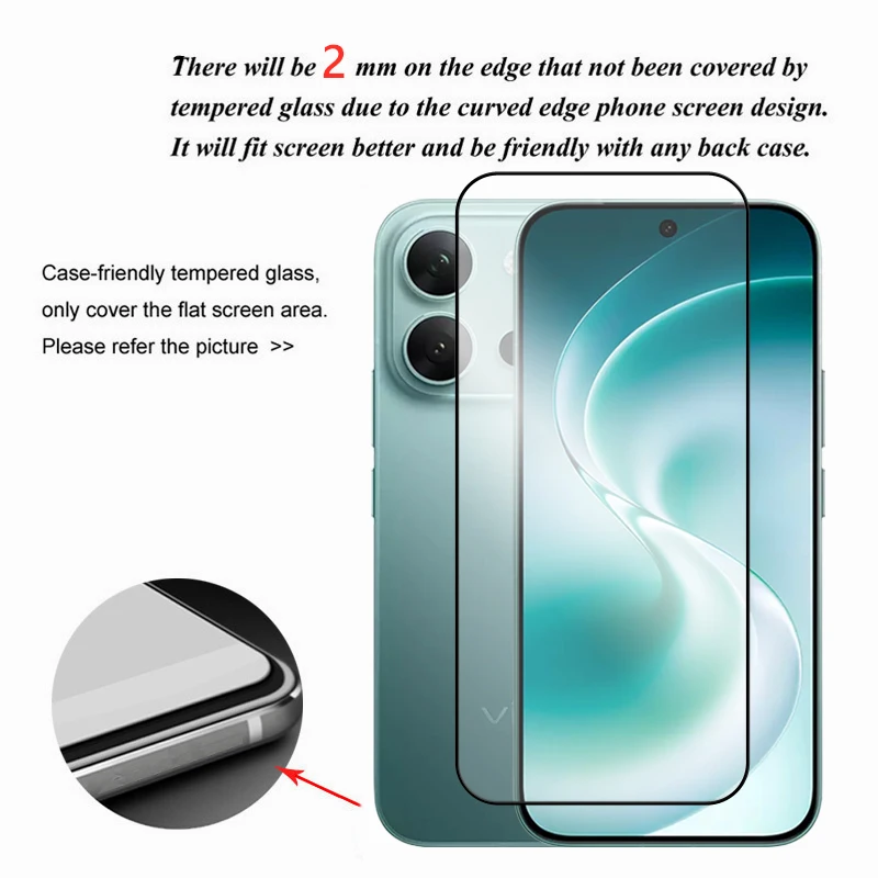 Premium Tempered Glass Screen Protector with 2.5D Full Cover and HD Clarity Lens Film