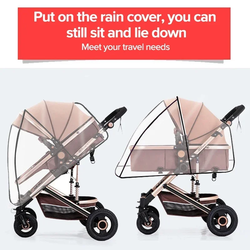 Universal Waterproof Pram Rain Cover stroller rain cover Baby Stroller Accessories Transparent Wind Dust Shield Zipper Open For Pushchairs Raincoat