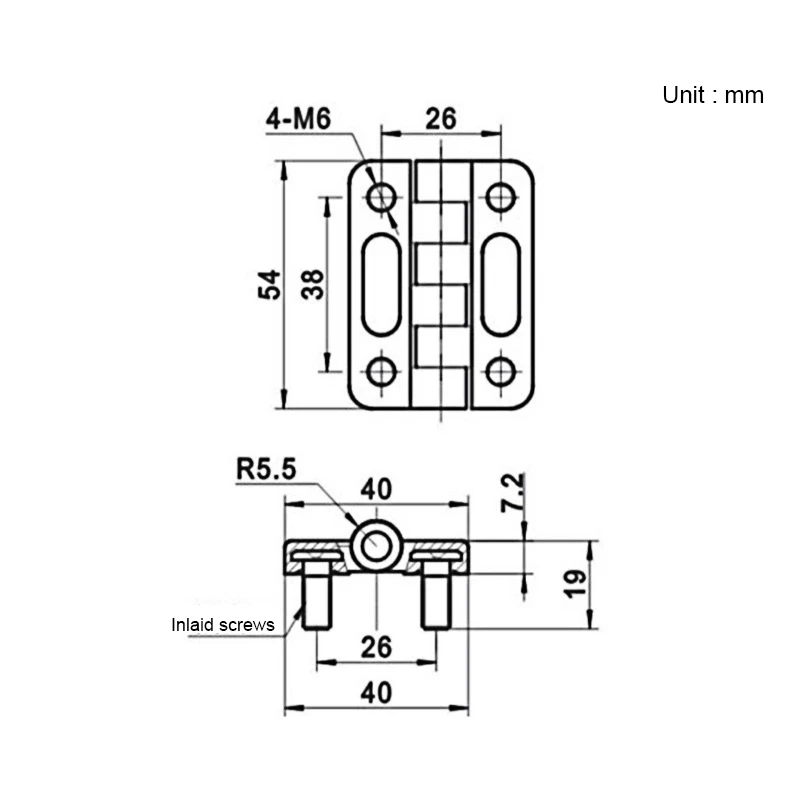 Zinklegering Industriële Verdikte Verdeelkast Elektrische Doos Scharnier Werktuigmachine Accessoires 54*40*7.2