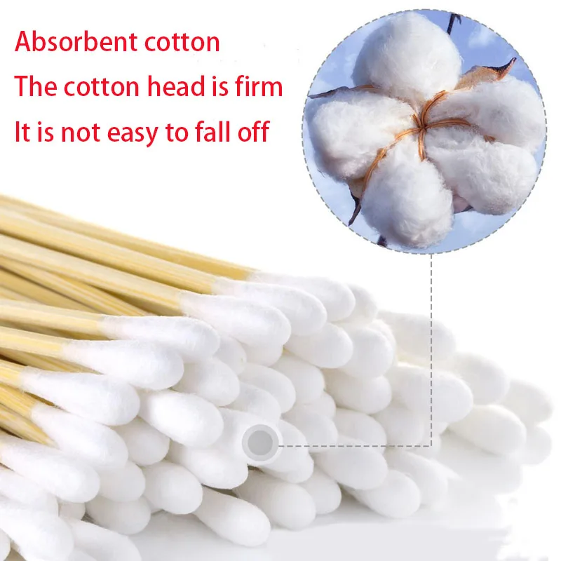 100pcs 6 Inch Long Gun Cleaning Cotton Swabs Large Tapered Gun Clean Brush Kit Mat AR15 M4A1 AK47 AK74 Remington 870 Colt 1911