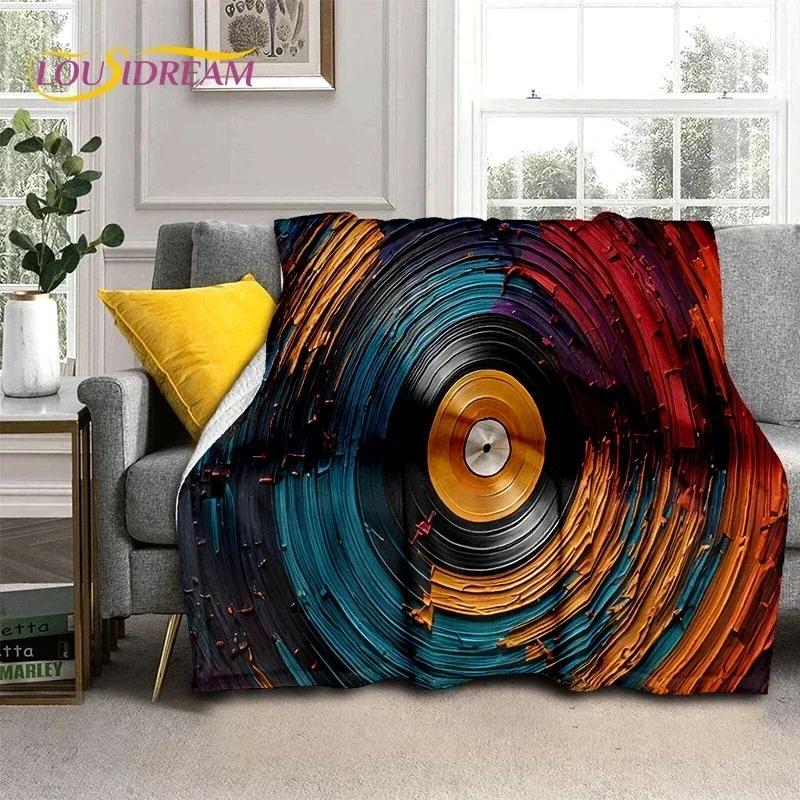 Vinyl Record Music DJ Screen Tape Soft Flannel Blanket for Bed Bedroom Sofa Picnic,Throw Blanket for Cover Outdoors Leisure Gift 5
