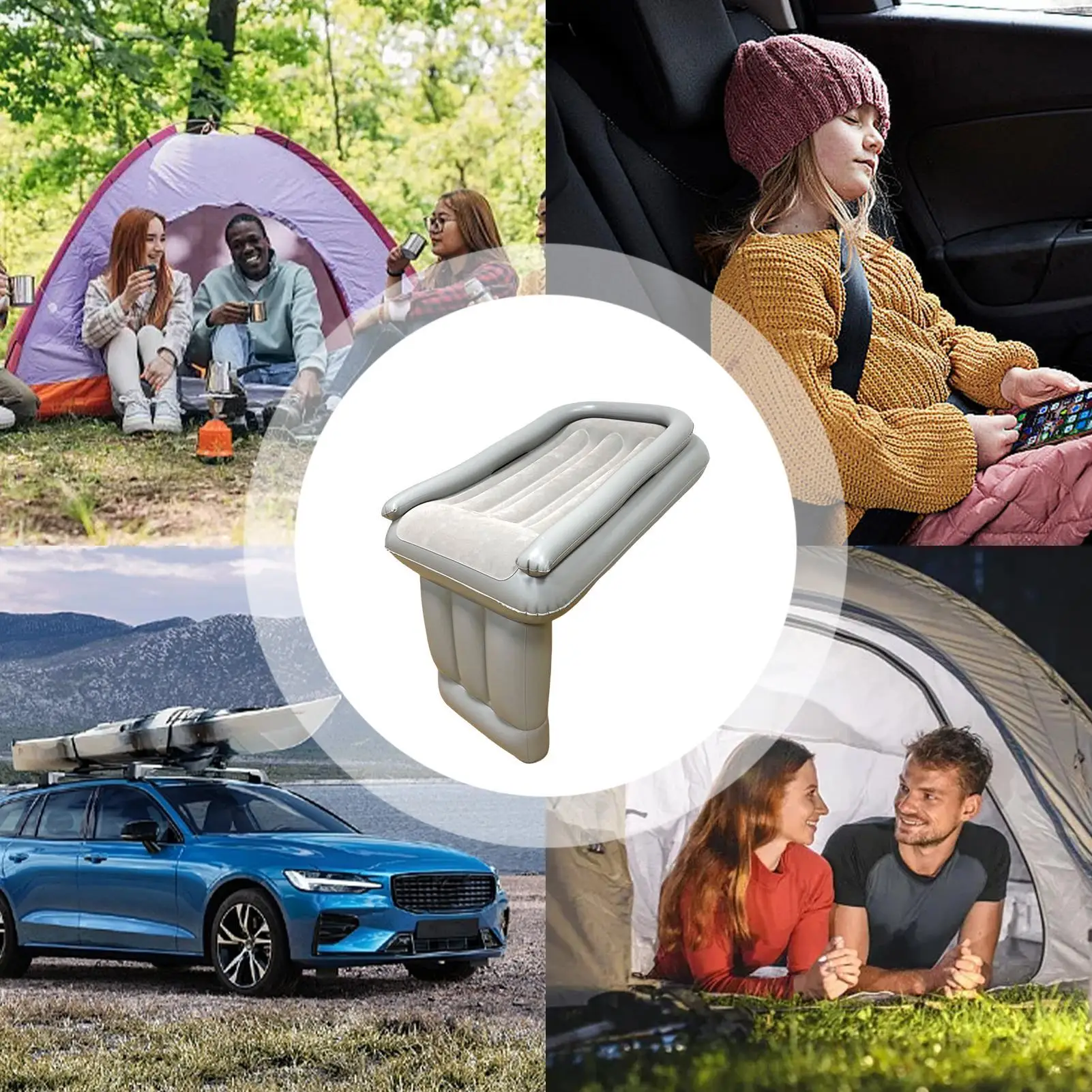 car Rear seat Airplane Bed Extender for Toddler Portable Inflatable Airplane Bed Foldable Sleeping Mattress for car interior