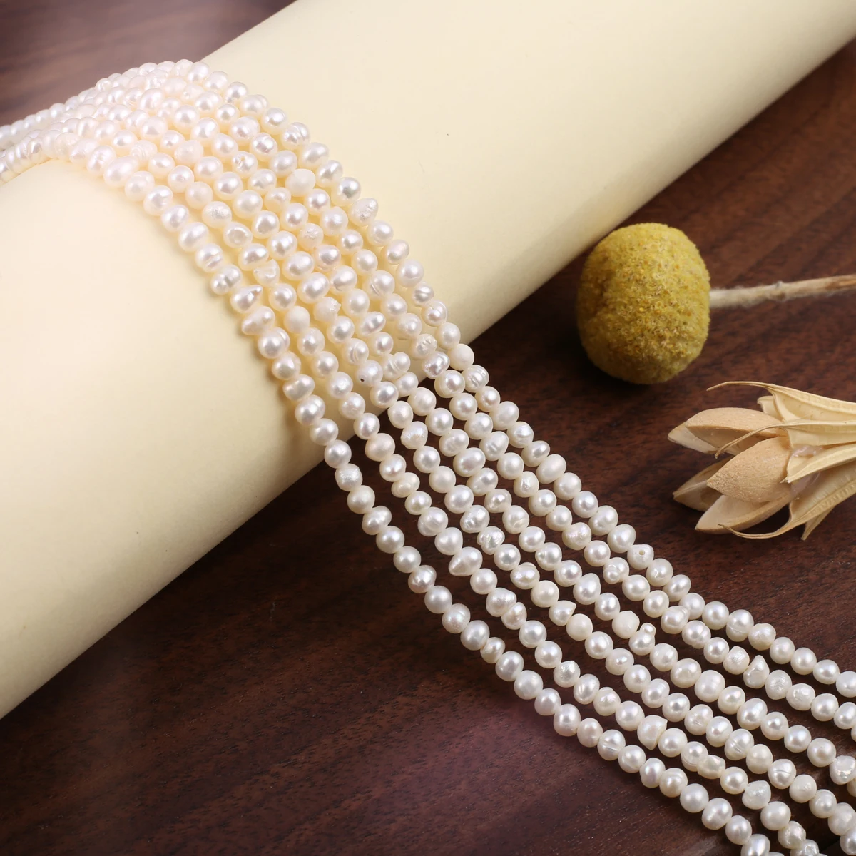Charm 100% Natural Freshwater White Pearl Loose Spacer Beaded 3-3.5mm DIY Jewelry Making Necklace Earrings Bracelet Accessories