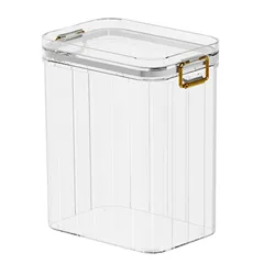 Clear Kitchen Food Storage Containers with Lids - Plastic Pantry Organizer Jars (1350ml)