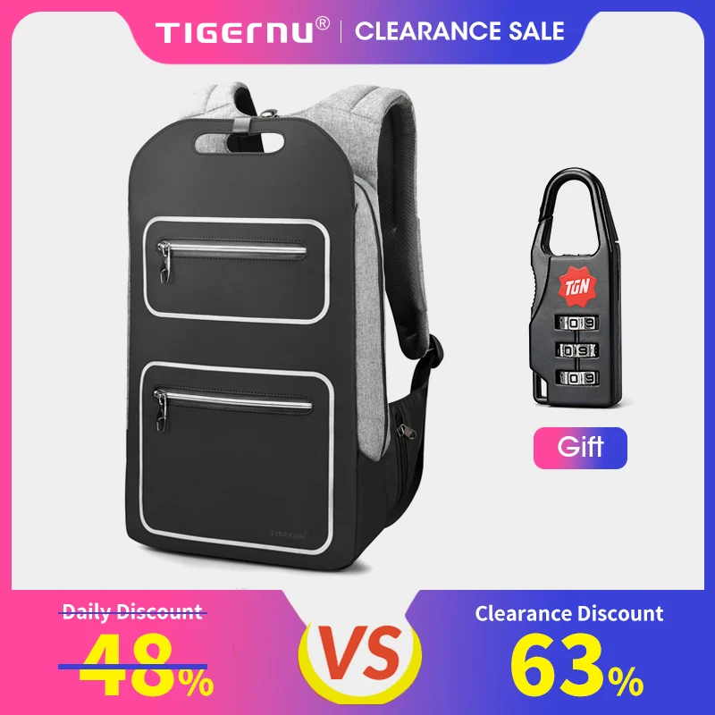 

Рюкзак Tigernu мужской, для ноутбука 15,6 ''с USB-зарядкой и защитой от кражи