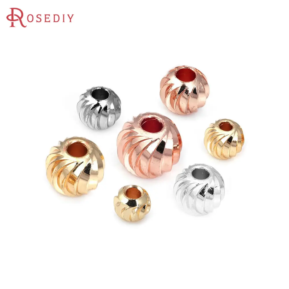 Silver Brass Round Ball Spacer Beads for Jewelry Making – Assorted Sizes