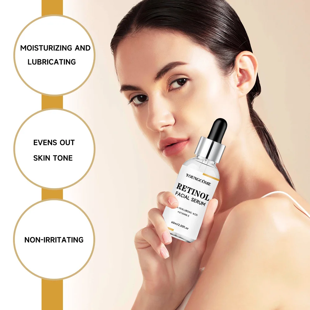 YOUNGCOME RETINOL FACIAL SERUM Vitamin CHyaluronic Acid Retinol Serum for Face Firms Tightens Serum Brightening Hydrating Face 4