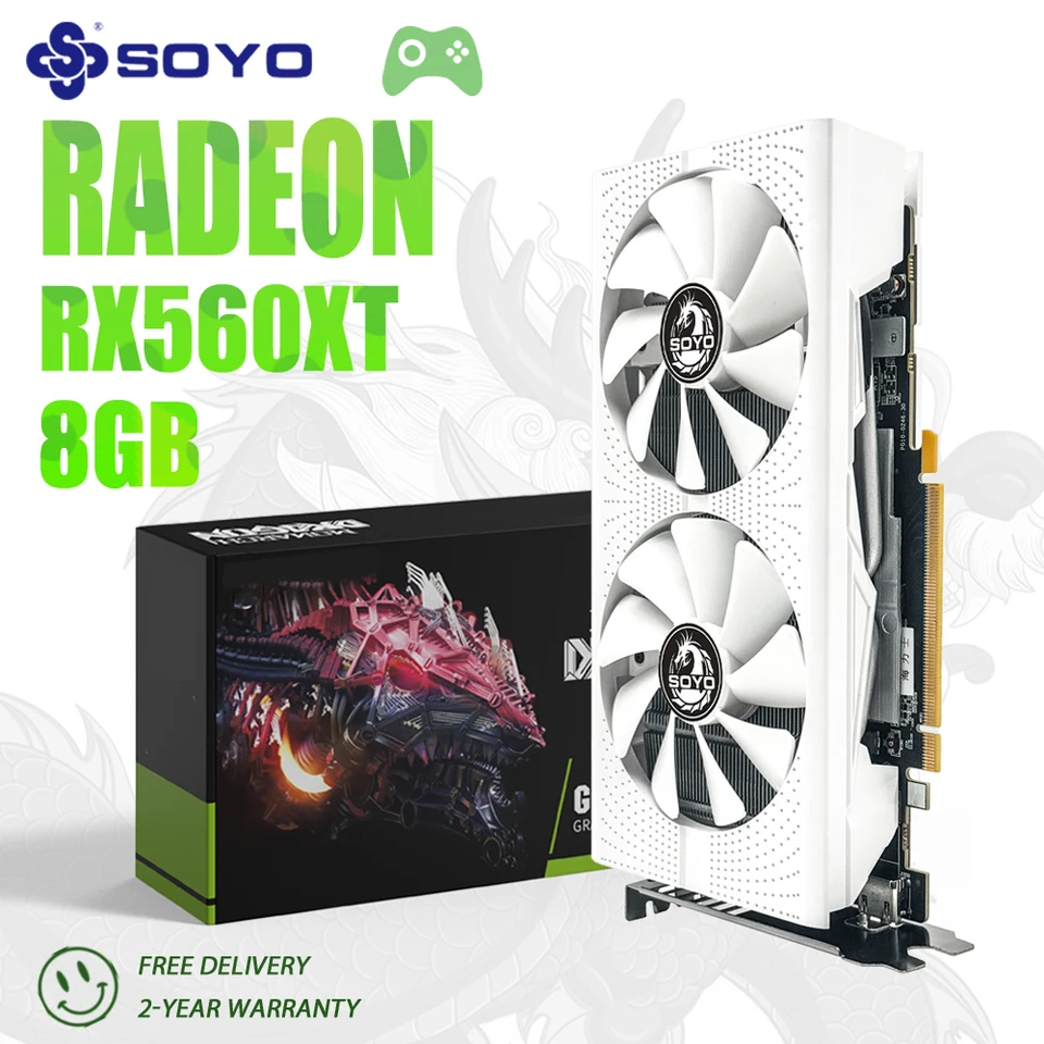 SOYO New AMD Radeon RX560XT 8GB gaming graphics card GPU DDR5 14NM