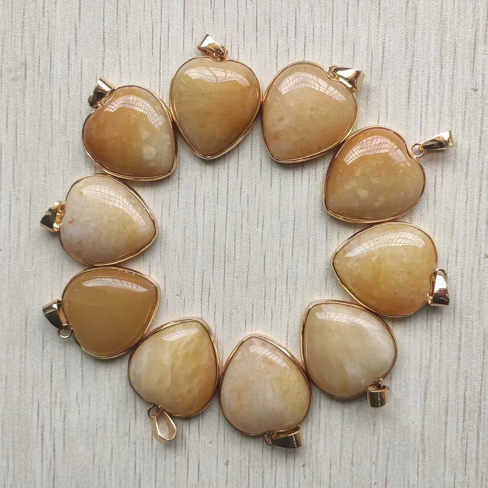 

10 шт./партия, подвески в форме сердца из нефрита, 25 мм