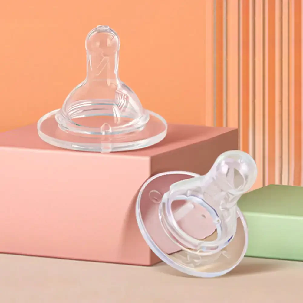Silicone Pacifier Baby Wide Neck Soft Spiral Teat Nipple Circle Hole Cross Hole Care Bottles Natural Flow Nipples BPA Free