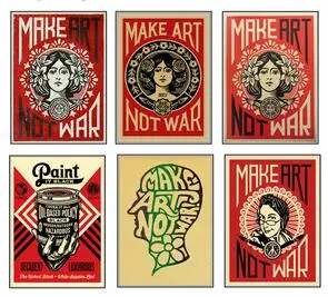 

Make Art Not War vintage style Print Art Canvas Poster For Living Room Decor Home Wall Picture