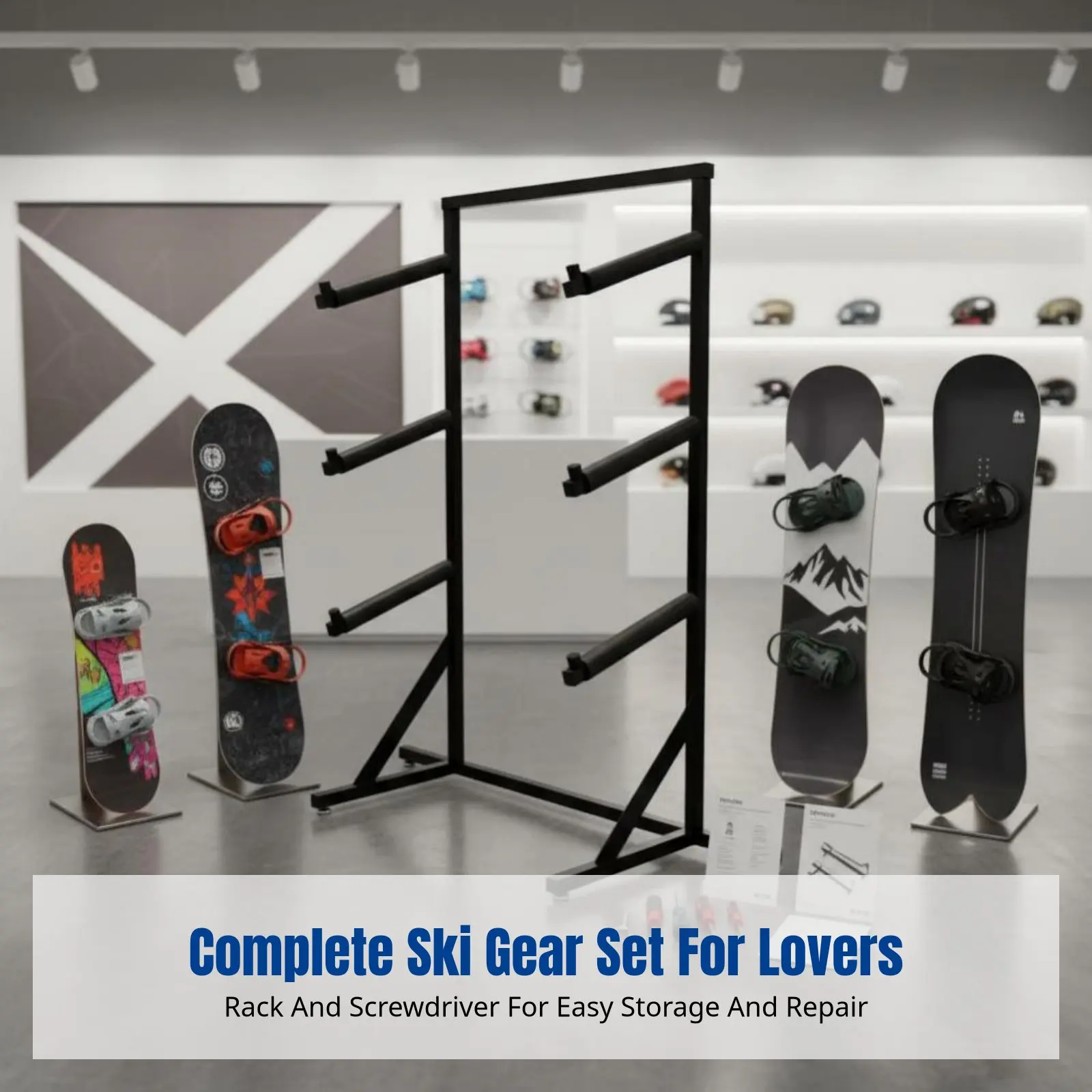 스키보드 드라이버, 플로어 랙, 장비 정리대, 싱글 및 더블 보드용 스노우보드 스탠드