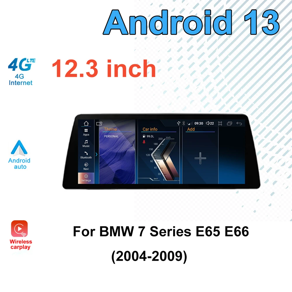 

ID8 12.3 Inch Android 13 IPS Screen BT 4G for BMW 7 Series E65 E66 2004-2009 Car Radio GPS Navigation Multimedia Video Player