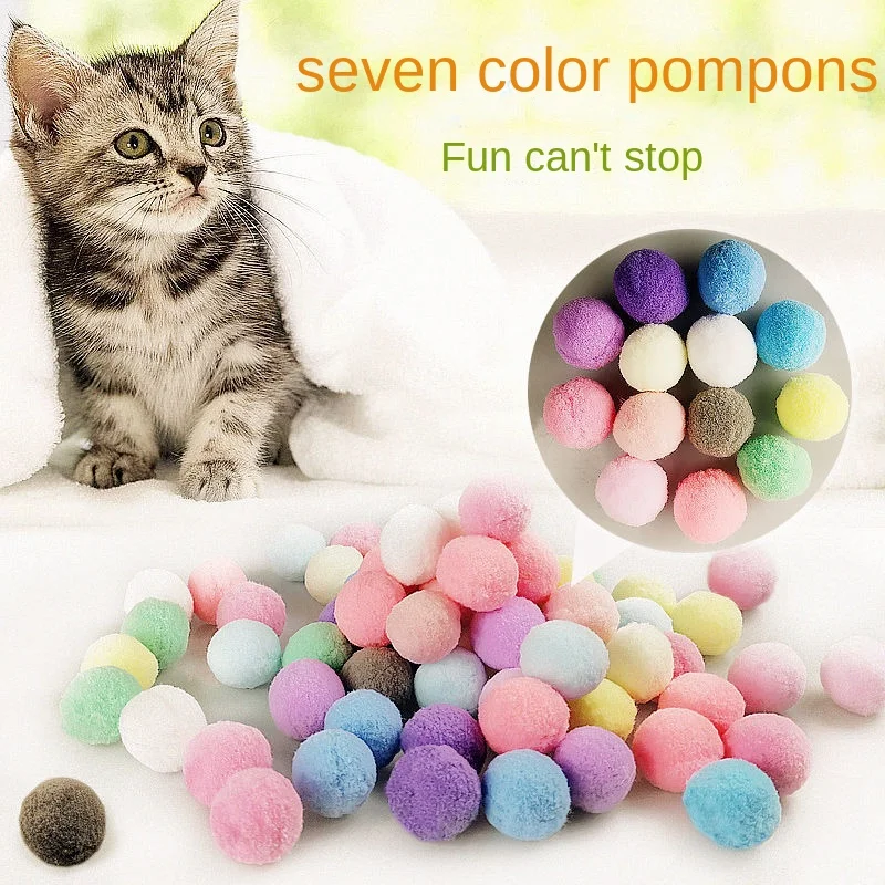 Cat Pom Pom Balls Fluffy Toy Balls For Kittens And Pets Soft Plush Toy  Balls Interactive Playing Quiet Ball Indoor For Medium - AliExpress