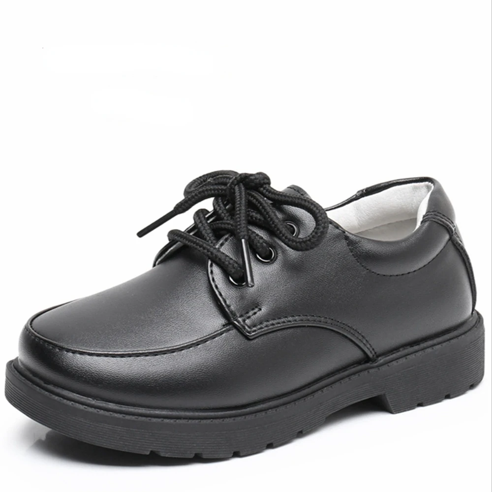 Children's Leather Shoes Boys Black Glossy/Matte Leather Shoes School