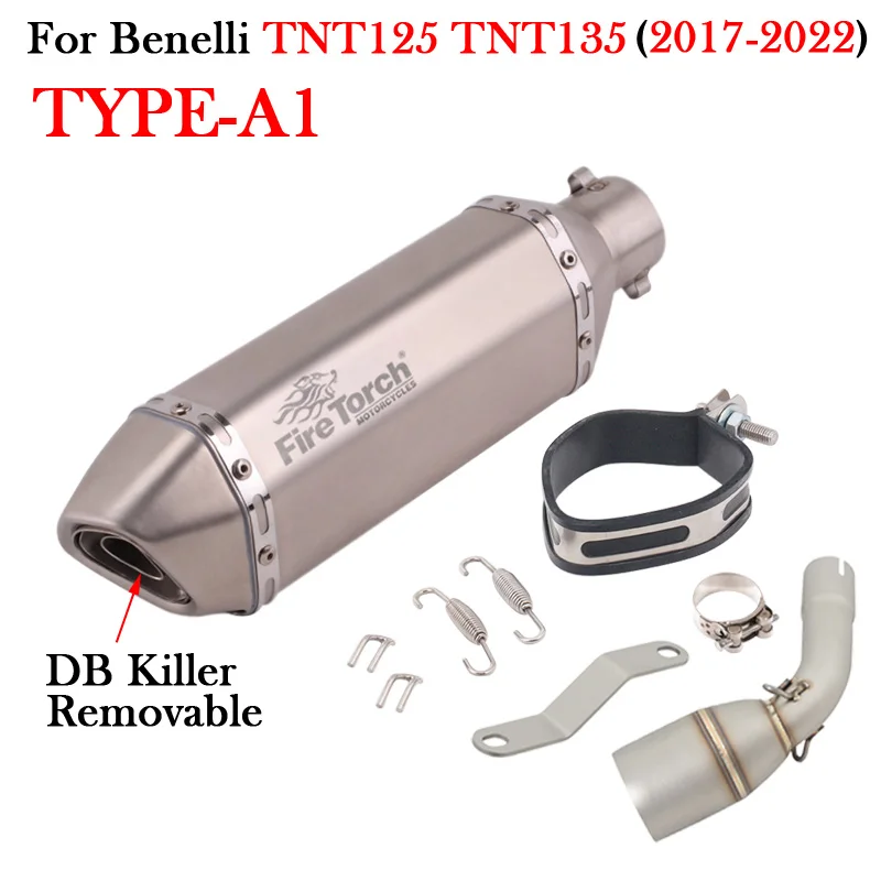 Plug And Play For Benelli TNT125 TNT135 TNT 125 135 2017 - 2020 2021 2022 Motorcycle Exhaust Modify 51mm Escape Middle Link Pipe - Image 2