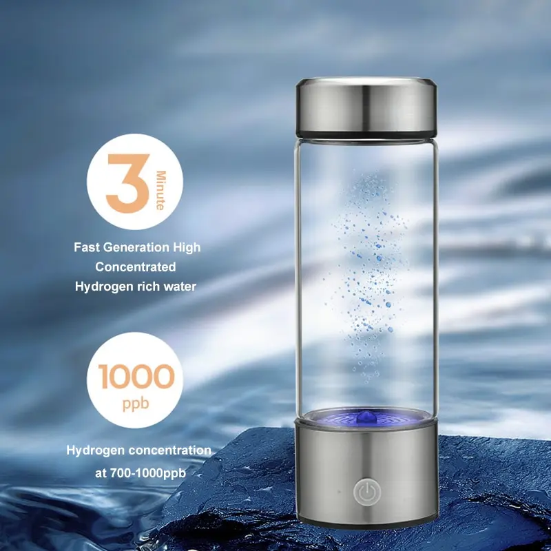 휴대용 수소수 발생기, 3 분 모드, 고농도 수소수 발생기, 450ml, 1 개