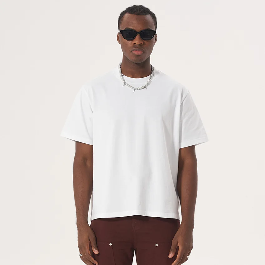 

Men's Boxy Fit Cotton T-Shirt with Trendy and Heavyweight Dropped Shoulders