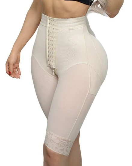 Fajas Colombia High Qualit High Waisted Push up Short to the Knee Double Size with Bootylicious Enhancement Fajas Colombia High