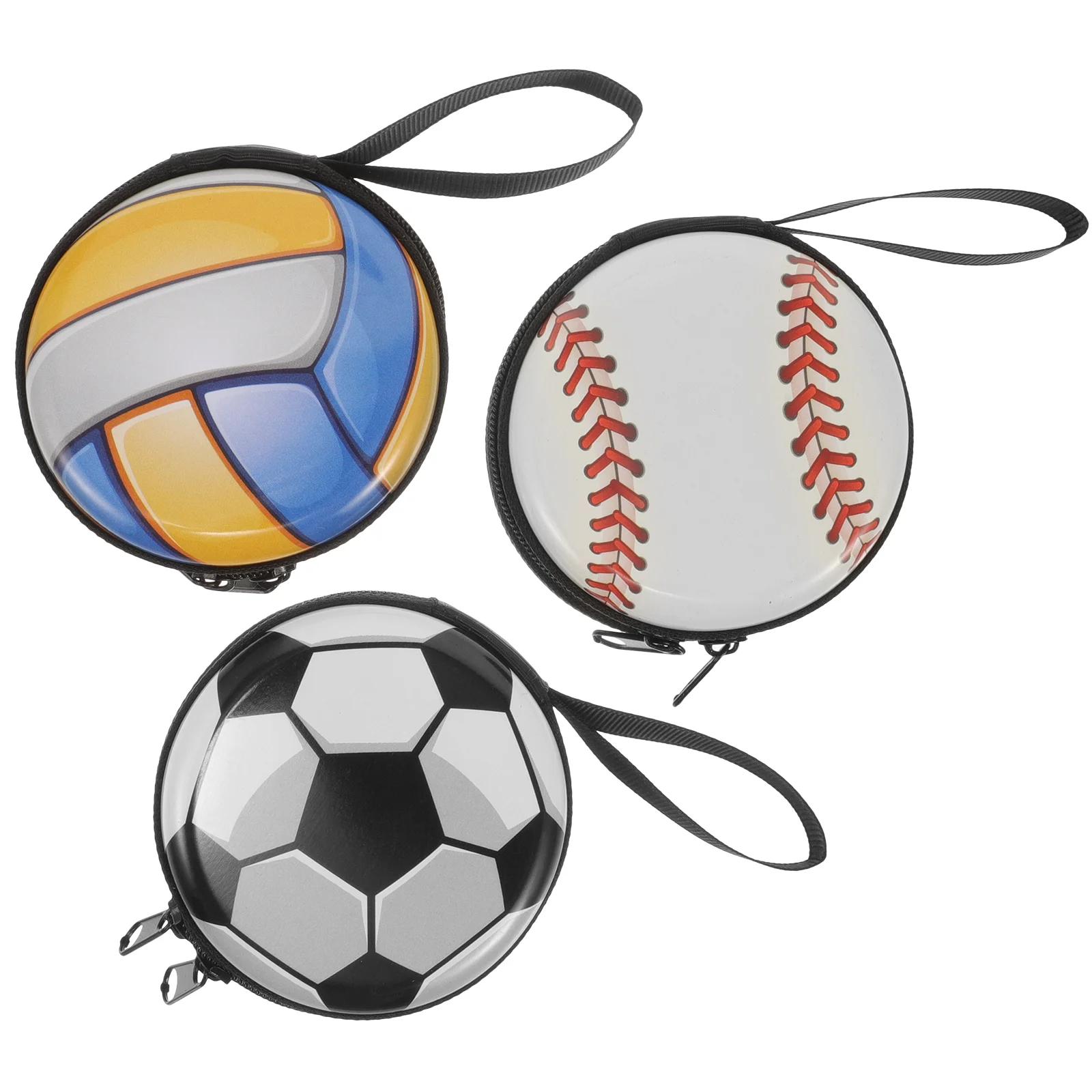 

3pcs Ball Pattern Small Gift Bags Creative Tinplate Ball Change Coin Bags