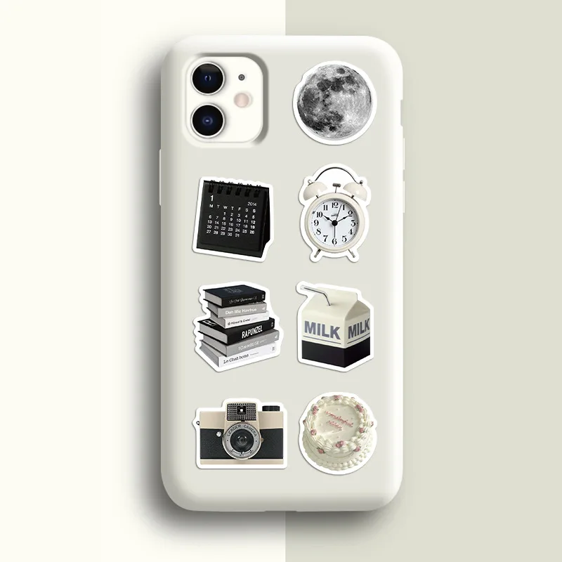 Aesthetic Black Graffiti Sticker Set - Modern Style for Personalizing Your Belongings