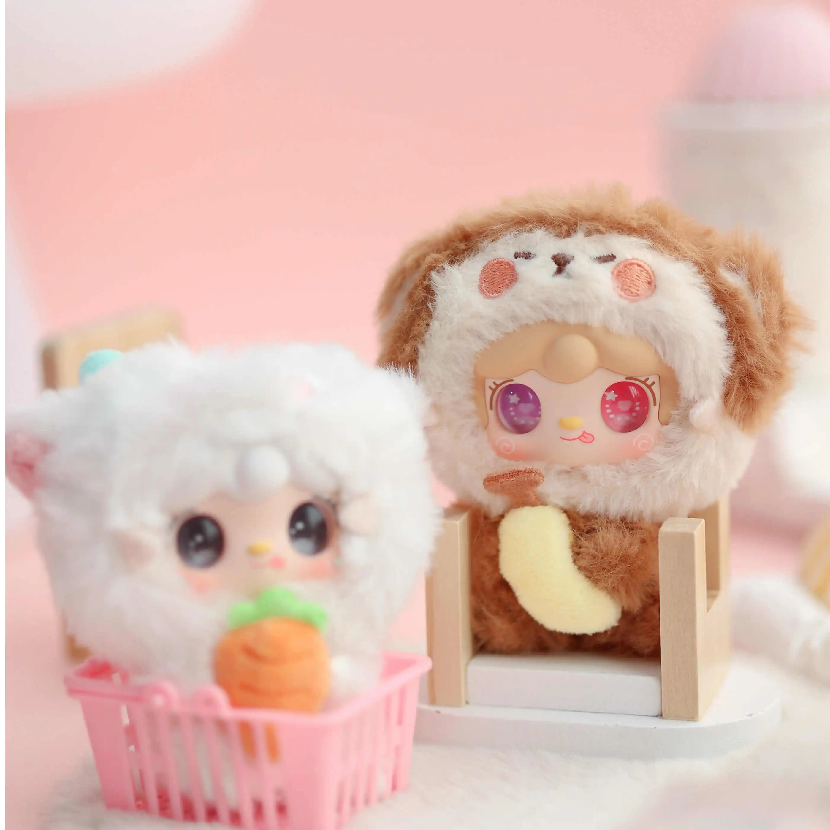 Yooki Little Bear Série Blind Box Action Figurines Mystery Box Mignon Jouet aléatoire Cadeau d'anniversaire Noël Jouet à collectionner pour ornements de bureau 1 pièce