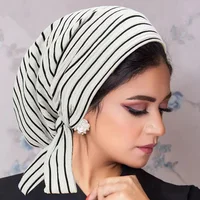 KepaHoo 2024 New Striped Long Tail Strap Tam-O'-Shanter Pile Cap Wave Pattern Women's Hat 2