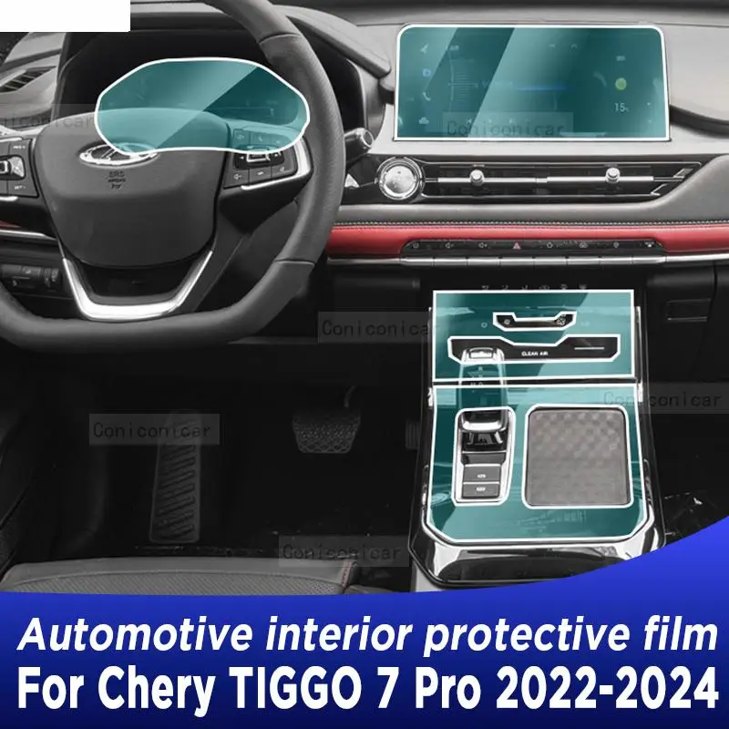 

For Chery TIGGO 7 Pro 2022-2024 Gearbox Panel Navigation Screen Automotive Interior TPU Protective Film Cover Anti-Scratch