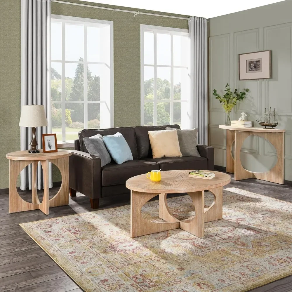 Wooden Oval Coffee Table, Woods Coffees Tables for Living Room, Oval Rustic Wood Center Coffees Tables, Coffee Table 5