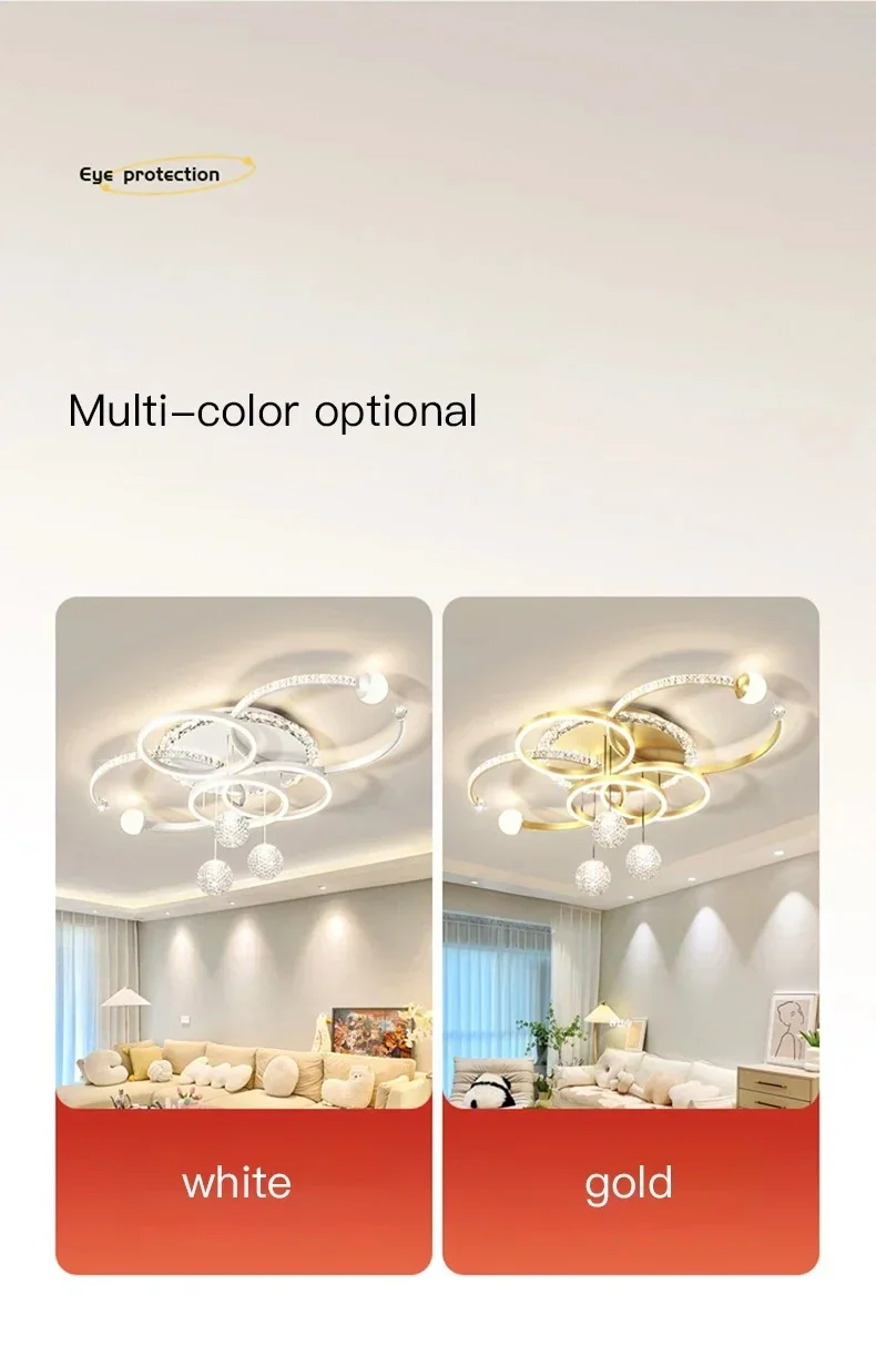 Description Picture 6 of itemNordic Circle Square Ceiling Lamp Modern Intelligent Led Chandelier For Living Room Bedroom Kitchen Pendant Light Lustre Fixture