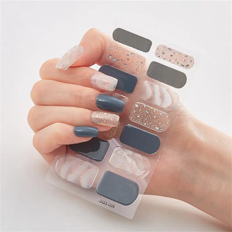 Full Cover Nail Stickers Fashion Nail Polish Decoration Sparkling Glitter Self Adhesive Manicure Designer Art Sticker nail stickers nail art decoration nail decals