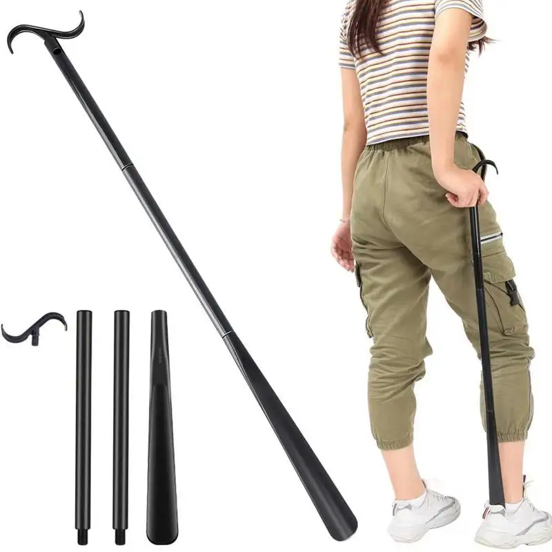 Elderly Sock Assistant Sock Puller Aid Put On Aid Puller Shoe Horn Function Detachable Dressing Hook For Inconvenient Legs