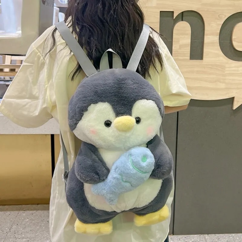 かわいいぬいぐるみペンギンバックパック女性漫画楽しい